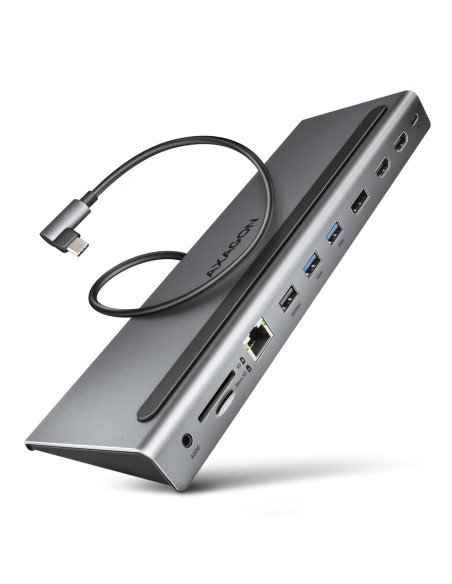 Axagon Hmc-4Kx3 Stacja Dokująca Przewodowa Usb 3.2 Gen 1 (3.1 Gen 1) Type-C Szary