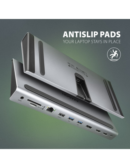 Axagon Hmc-4Kx3 Stacja Dokująca Przewodowa Usb 3.2 Gen 1 (3.1 Gen 1) Type-C Szary