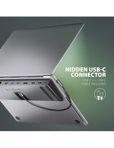 Axagon Hmc-4Kx3 Stacja Dokująca Przewodowa Usb 3.2 Gen 1 (3.1 Gen 1) Type-C Szary