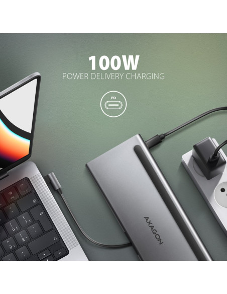 Axagon Hmc-4Kx3 Stacja Dokująca Przewodowa Usb 3.2 Gen 1 (3.1 Gen 1) Type-C Szary