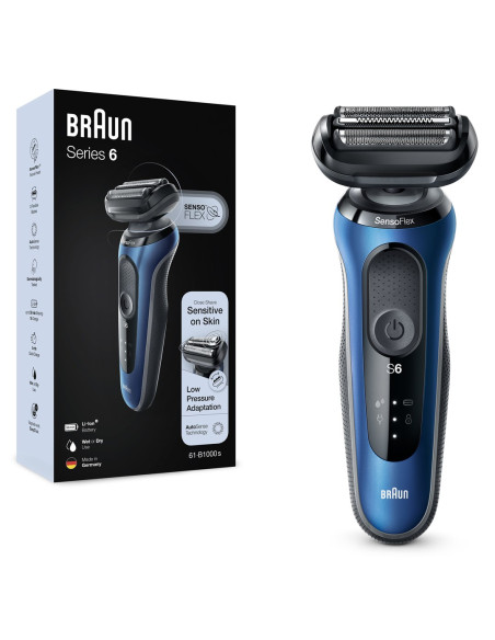 Braun Series 6 61-B1000S Golarka Foliowa Czarny, Niebieski