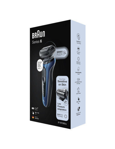 Braun Series 6 61-B1000S Golarka Foliowa Czarny, Niebieski