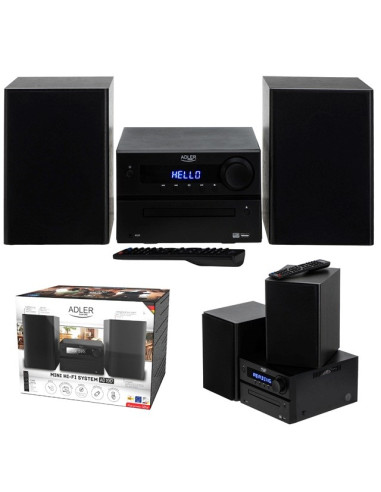 Adler Ad 1917 Wieża Hi-Fi Bluetooth/ Cd/ Usb/ Radio Fm Czarny
