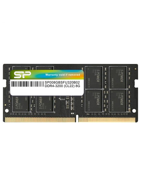 Pamięci Ram Silicon Power Ddr4 Sodimm 3200 Mhz Cl22 8 Gb (Sp008Gbsfu320X02) Czarny