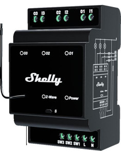 Shelly Qubino Wave Pro 3 3-Kanałowy Przekaźnik Na Szynę Din Z-Wave 2