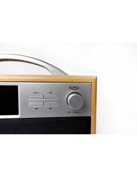Xoro Xor400900 Radio Internet Cyfrowy Czarny, Srebrny, Drewno