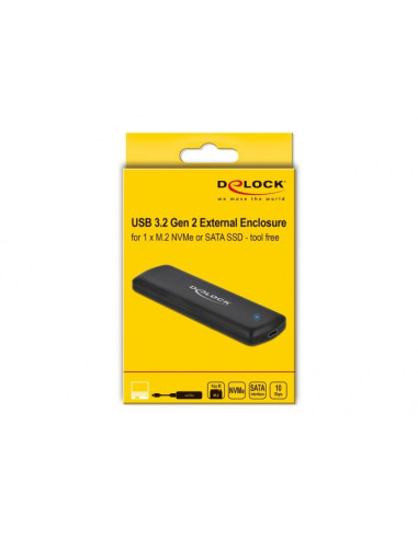 Delock Obudowa Zewnętrzna Usb Type-C Na M.2 Nvme Pcie Lub Sata Ssd - Beznarzędziowa
