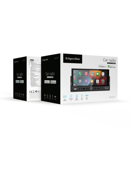 Kruger&Matz Radio Samochodowe Km2017 Carplay/Androidauto 1Din