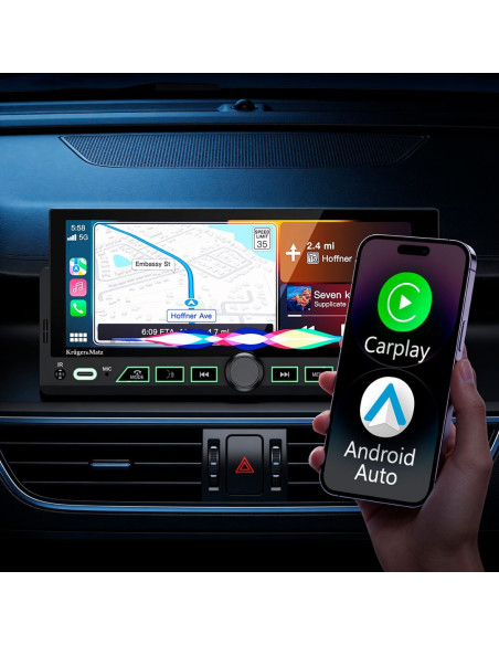 Kruger&Matz Radio Samochodowe Km2017 Carplay/Androidauto 1Din