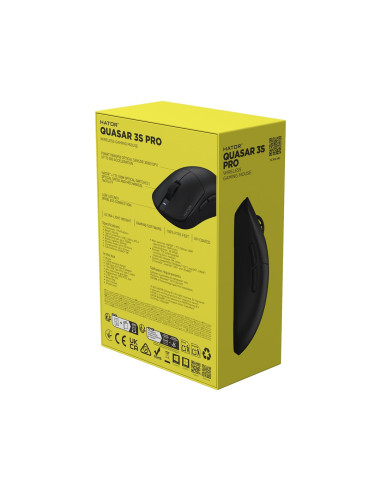 Hator Quasar 3S Pro Wireless Myszka Gaming Po Prawej Stronie Rf Wireless + Bluetooth + Usb Type-C Optyczny 30000 Dpi