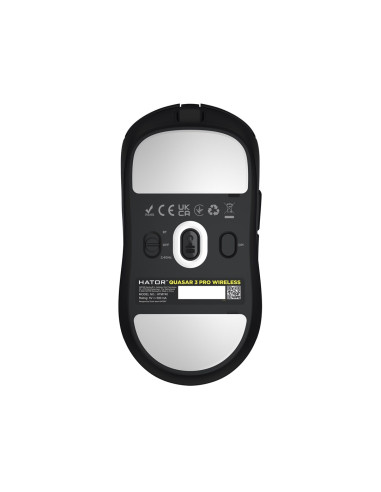 Hator Quasar 3 Pro Wireless Myszka Gaming Po Prawej Stronie Rf Wireless + Bluetooth + Usb Type-C Optyczny 30000 Dpi