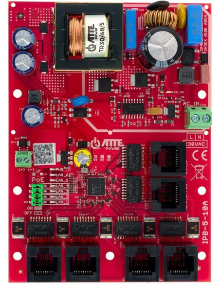 Switch Poe 6 Portowy Ze Zintegrowanym Zasilaczem Atte Ipb-5-10A-Of