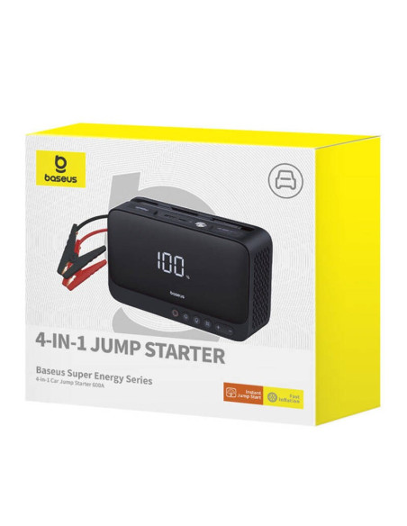 Baseus Super Energy Bs-Ch013 4In1 - Urządzenie Do Rozruchu Silnika Z Latarką, Powerbankiem 6000Mah, Kompresorem (Czarny)