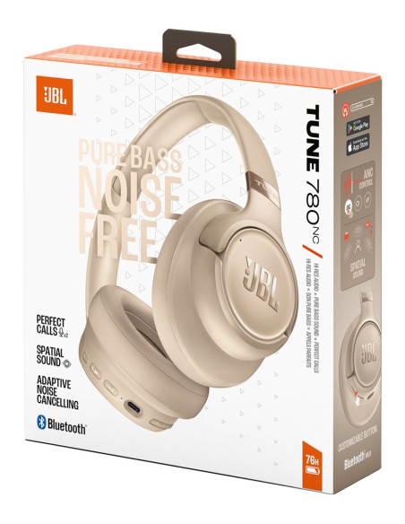 Słuchawki Bezprzewodowe Nauszne Jbl Tune 780Nc Beżowe