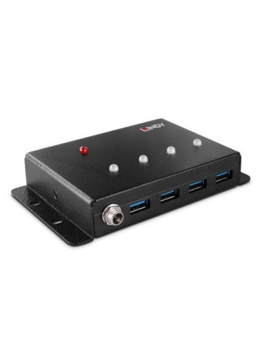 Lindy 43374 Huby I Koncentratory Usb 3.2 Gen 1 (3.1 Gen 1) Type-B 5000 Mbit/S Czarny
