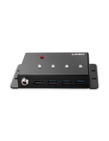 Lindy 43374 Huby I Koncentratory Usb 3.2 Gen 1 (3.1 Gen 1) Type-B 5000 Mbit/S Czarny