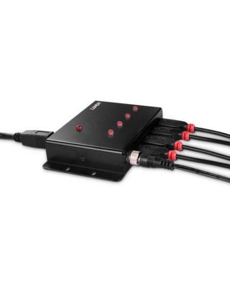 Lindy 43374 Huby I Koncentratory Usb 3.2 Gen 1 (3.1 Gen 1) Type-B 5000 Mbit/S Czarny