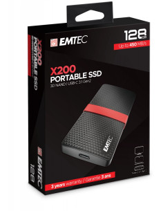 Emtec X200 128 Gb Usb Type-C 3.2 Gen 1 (3.1 Gen 1) Czarny, Czerwony 2
