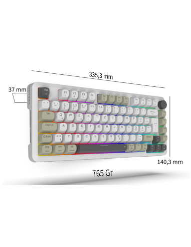 Inca Ikg-455 Klawiatura Gaming Usb + Rf Wireless + Bluetooth Qwerty Niemiecki Biały