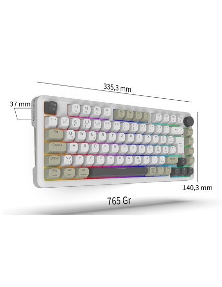 Inca Ikg-455 Klawiatura Gaming Usb + Rf Wireless + Bluetooth Qwerty Niemiecki Biały