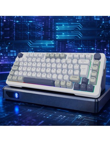 Inca Ikg-455 Klawiatura Gaming Usb + Rf Wireless + Bluetooth Qwerty Niemiecki Biały