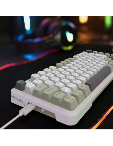 Inca Ikg-455 Klawiatura Gaming Usb + Rf Wireless + Bluetooth Qwerty Niemiecki Biały