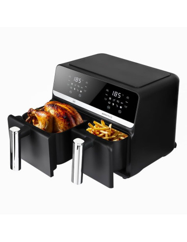 Eldom Frytownica Beztłuszczowa Fr200 9 L,2200W, Dwie Niezależne Szuflady,8 Programów, Wyświetlacz Led, Temp. 80°C–200°C