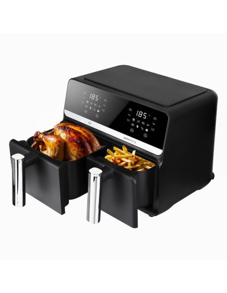 Eldom Frytownica Beztłuszczowa Fr200 9 L,2200W, Dwie Niezależne Szuflady,8 Programów, Wyświetlacz Led, Temp. 80°C–200°C