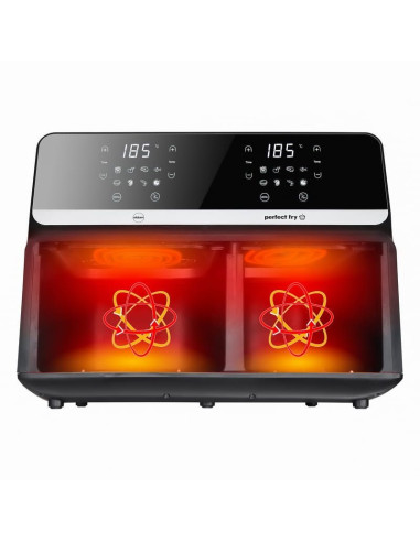 Eldom Frytownica Beztłuszczowa Fr200 9 L,2200W, Dwie Niezależne Szuflady,8 Programów, Wyświetlacz Led, Temp. 80°C–200°C