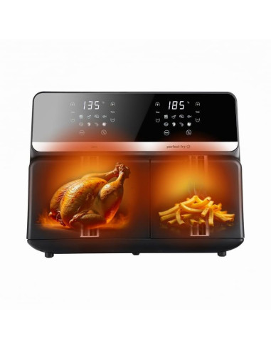 Eldom Frytownica Beztłuszczowa Fr200 9 L,2200W, Dwie Niezależne Szuflady,8 Programów, Wyświetlacz Led, Temp. 80°C–200°C