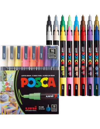 Posca Pc-3M Różne Kolory 16 Szt.