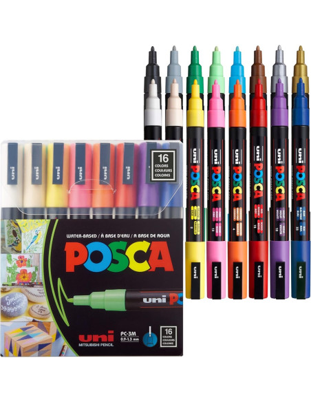 Posca Pc-3M Różne Kolory 16 Szt.