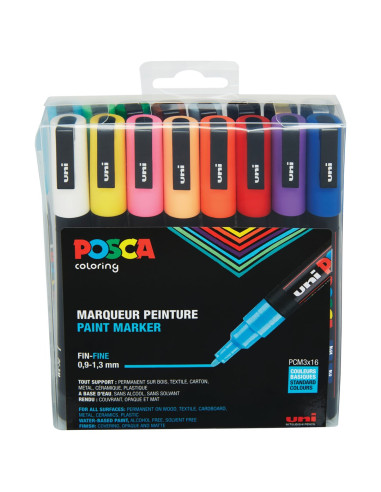 Posca Pc-3M Różne Kolory 16 Szt.
