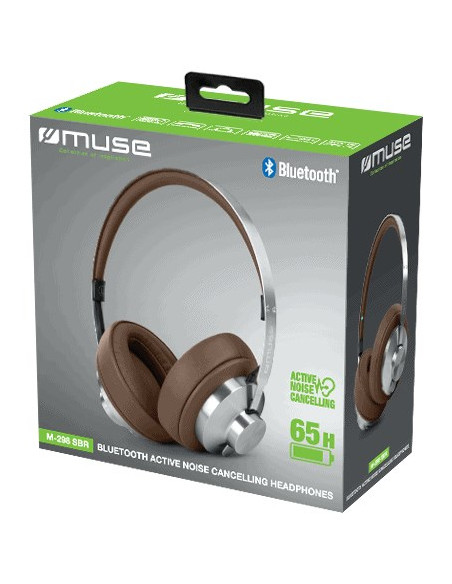 Muse M-298 Sbr Słuchawki/Zestaw Słuchawkowy Przewodowy I Bezprzewodowy Opaska Na Głowę Połączenia/Muzyka Bluetooth Brązowy, Sreb