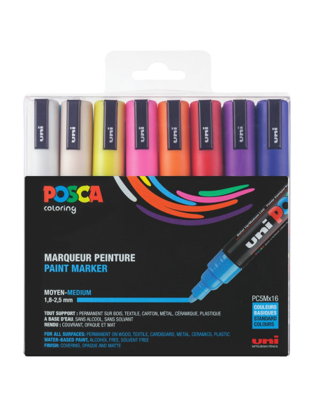 Posca Pc-5M Różne Kolory 16 Szt.