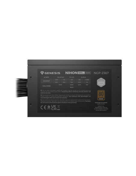 Genesis Zasilacz Nihon 650W 80+ Bronze Atx 3.1