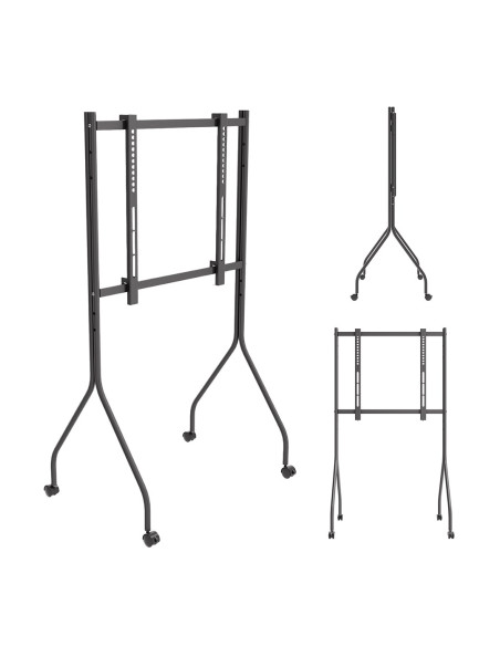 Maclean Stand Pod Tv Stand / Wózek Do Tv Maclean, Na Kółkach, 37-80", Max. Obciążenie 50Kg, Max. Vesa 600X400, Czarny, Mc-180
