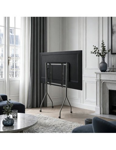 Maclean Stand Pod Tv Stand / Wózek Do Tv Maclean, Na Kółkach, 37-80", Max. Obciążenie 50Kg, Max. Vesa 600X400, Czarny, Mc-180
