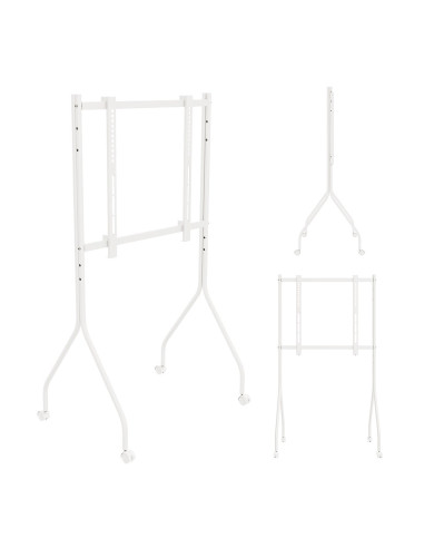 Maclean Stand Pod Tv Stand / Wózek Do Tv Maclean, Na Kółkach, 37-80", Max. Obciążenie 50Kg, Max. Vesa 600X400, Biały, Mc-180
