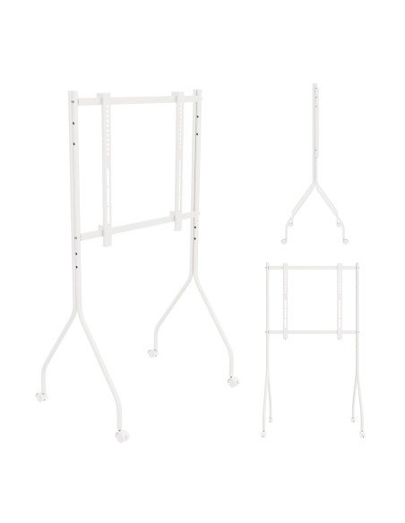 Maclean Stand Pod Tv Stand / Wózek Do Tv Maclean, Na Kółkach, 37-80", Max. Obciążenie 50Kg, Max. Vesa 600X400, Biały, Mc-180