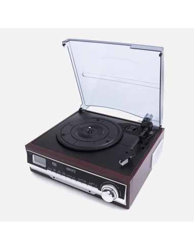 Camry Premium Cr1113 Gramofon Z Napędem Pasowym Czarny, Chrom, Drewno Pół-Automatyczny