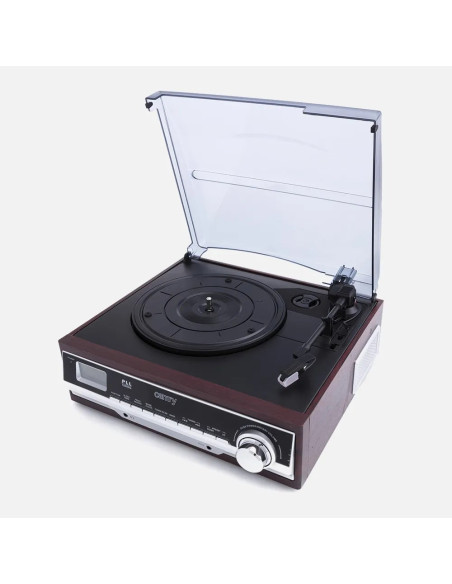 Camry Premium Cr1113 Gramofon Z Napędem Pasowym Czarny, Chrom, Drewno Pół-Automatyczny