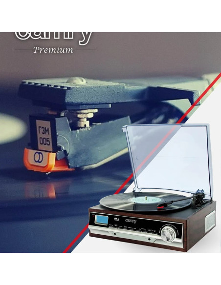 Camry Premium Cr1113 Gramofon Z Napędem Pasowym Czarny, Chrom, Drewno Pół-Automatyczny