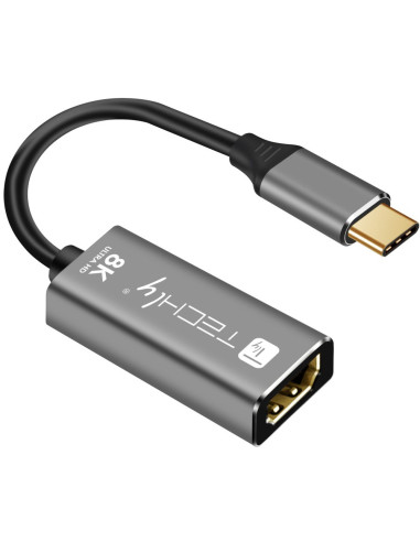 Techly Iadap-Usbc-Hdmi8 Zewnętrzna Karta Graficzna Usb 7680 X 4320 Px Czarny, Srebrny