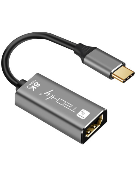 Techly Iadap-Usbc-Hdmi8 Zewnętrzna Karta Graficzna Usb 7680 X 4320 Px Czarny, Srebrny