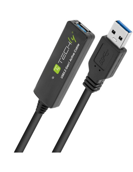 Techly Icur30100G Kabel Usb Usb 3.2 Gen 1 (3.1 Gen 1) 10 M Usb A Czarny