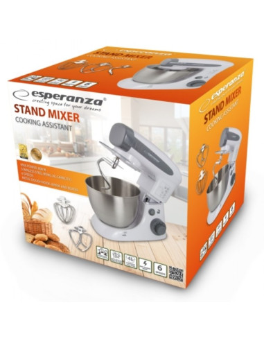 Esperanza Cooking Assista Ekm024 Robot Kuchenny Wielofunkcyjny Planetarny 4 L Biały 800 W