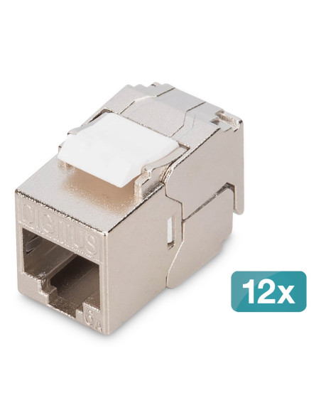 Digitus Kompaktowy Moduł Keystone Cat 6A, Ekranowany, Beznarzędziowe Złącze Montażowe, 12 Szt.
