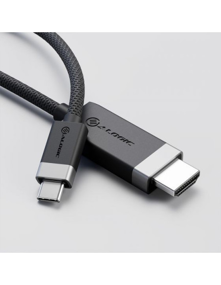 Alogic Fuchd2-Sgr Adapter Kablowy 2 M Hdmi Typu A (Standard) Usb Type-C Szary