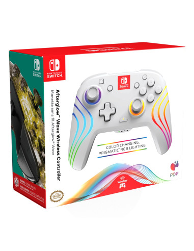 Pdp Afterglow Wave Biały Gamepad Analogowa/Cyfrowa Nintendo Switch, Nintendo Switch Oled